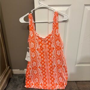 Lilly Pulitzer Bright Orange and White Tank Top